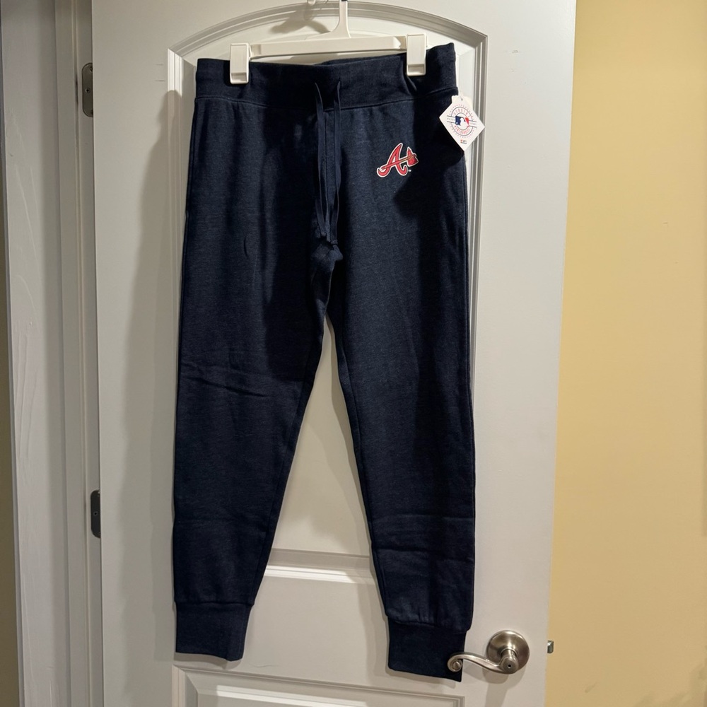 Women's Navy Joggers with Red Logo